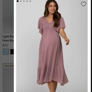 Pink Blush maternity Smocked ruffle dress